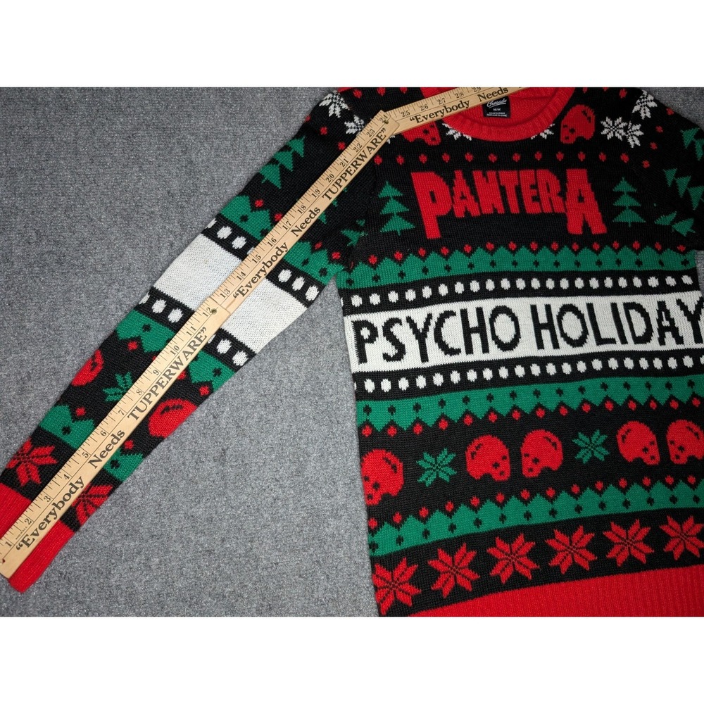 Bravado Pantera Psycho Holiday‎ Christmas Sweater Womens Medium/ Mens Small Knit - Picture 4 of 8
